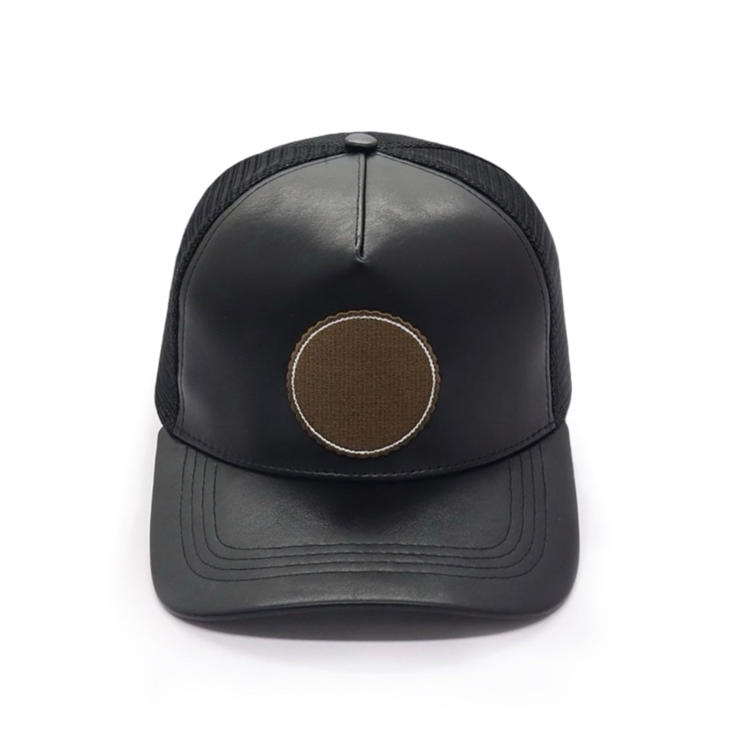 Mr.LIMOU - haut de gamme casquette noir cuir similicuir Eclipse Ebene