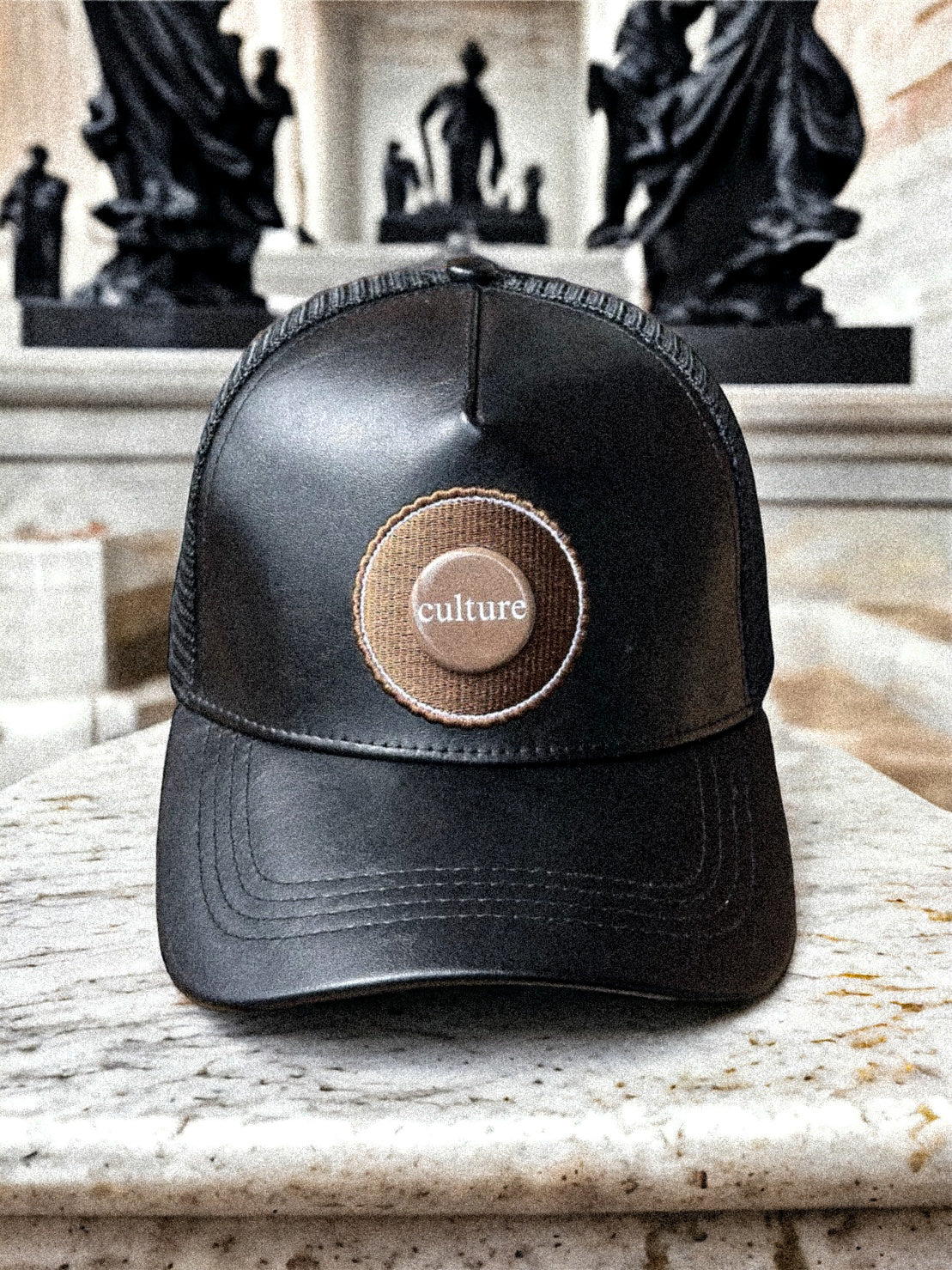 Mr.LIMOU - haut de gamme casquette noir cuir similicuir Eclipse Ebene Culture Edition 3